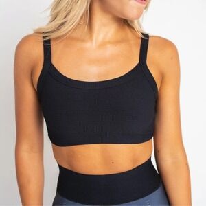 Year of Ours | Revolve Thermal Active‎ Waffle Black Bralette in Size Small